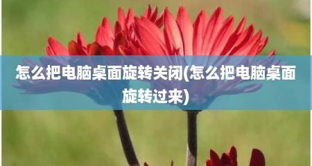 怎么把电脑桌面旋转关闭(怎么把电脑桌面旋转过来)