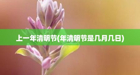 上一年清明节(年清明节是几月几日)