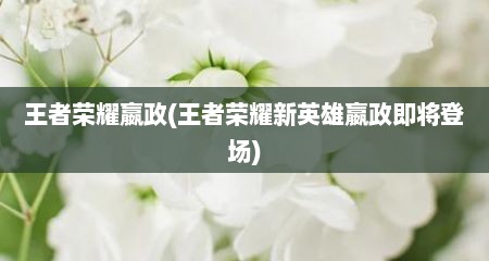 王者荣耀嬴政(王者荣耀新英雄嬴政即将登场)