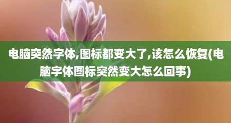 电脑突然字体,图标都变大了,该怎么恢复(电脑字体图标突然变大怎么回事)