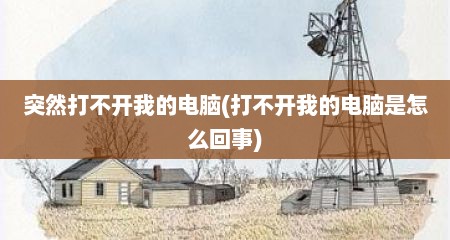 突然打不开我的电脑(打不开我的电脑是怎么回事)