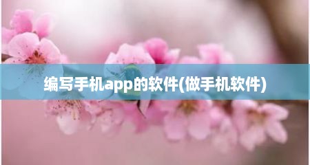 编写手机app的软件(做手机软件)