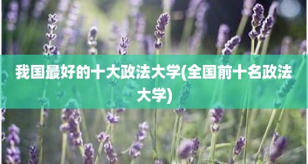 我国最好的十大政法大学(全国前十名政法大学)