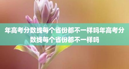 年高考分数线每个省份都不一样吗年高考分数线每个省份都不一样吗