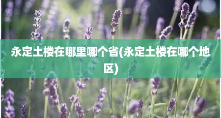 永定土楼在哪里哪个省(永定土楼在哪个地区)