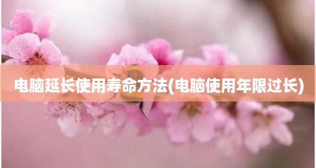 电脑延长使用寿命方法(电脑使用年限过长)