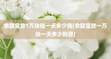 余额宝放1万块钱一天多少钱(余额宝放一万块一天多少利息)