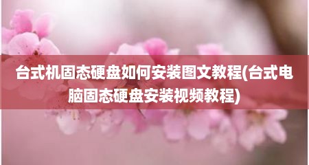 台式机固态硬盘如何安装图文教程(台式电脑固态硬盘安装视频教程)