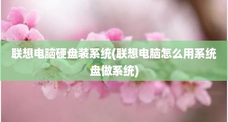 联想电脑硬盘装系统(联想电脑怎么用系统盘做系统)