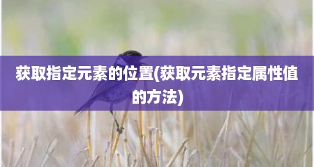 获取指定元素的位置(获取元素指定属性值的方法)