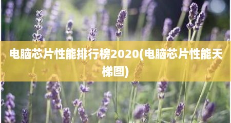 电脑芯片性能排行榜2020(电脑芯片性能天梯图)