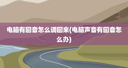 电脑有回音怎么调回来(电脑声音有回音怎么办)