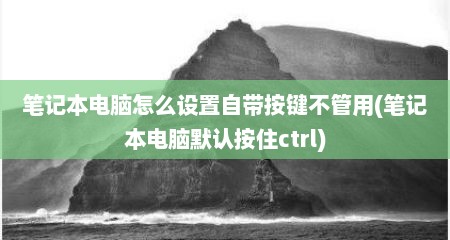 笔记本电脑怎么设置自带按键不管用(笔记本电脑默认按住ctrl)