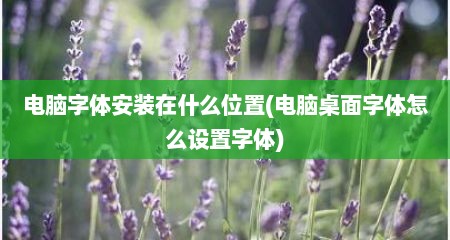 电脑字体安装在什么位置(电脑桌面字体怎么设置字体)