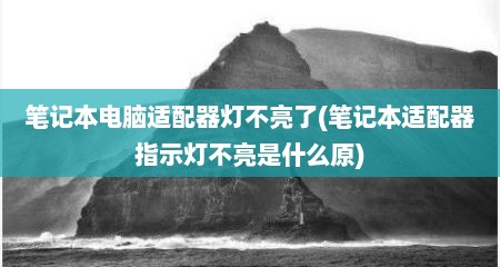 笔记本电脑适配器灯不亮了(笔记本适配器指示灯不亮是什么原)