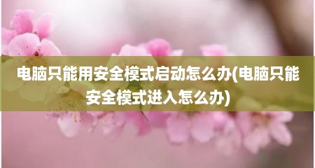 电脑只能用安全模式启动怎么办(电脑只能安全模式进入怎么办)