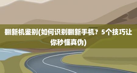 翻新机鉴别(如何识别翻新手机？5个技巧让你秒懂真伪)