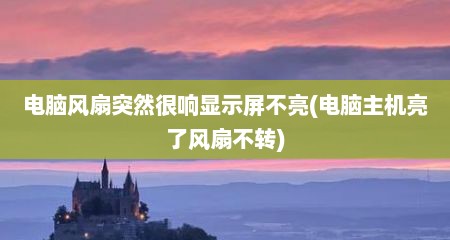 电脑风扇突然很响显示屏不亮(电脑主机亮了风扇不转)