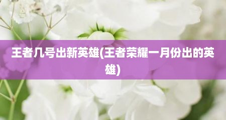 王者几号出新英雄(王者荣耀一月份出的英雄)