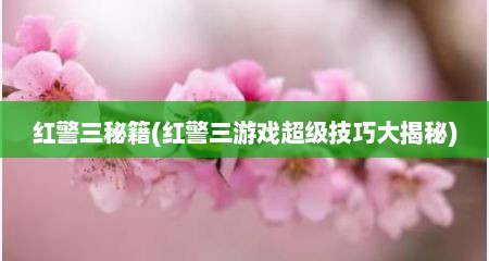 红警三秘籍(红警三游戏超级技巧大揭秘)