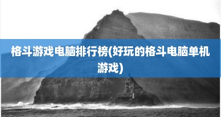 格斗游戏电脑排行榜(好玩的格斗电脑单机游戏)