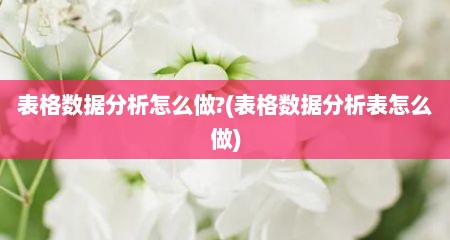 表格数据分析怎么做?(表格数据分析表怎么做)