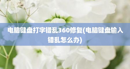 电脑键盘打字错乱360修复(电脑键盘输入错乱怎么办)