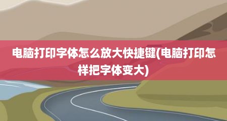 电脑打印字体怎么放大快捷键(电脑打印怎样把字体变大)