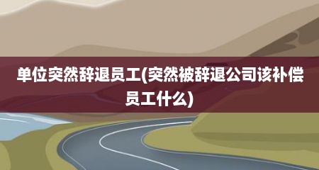 单位突然辞退员工(突然被辞退公司该补偿员工什么)