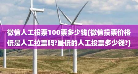 微信人工投票100票多少钱(微信投票价格低是人工拉票吗?最低的人工投票多少钱?)