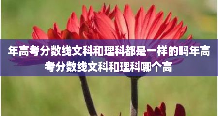 年高考分数线文科和理科都是一样的吗年高考分数线文科和理科哪个高