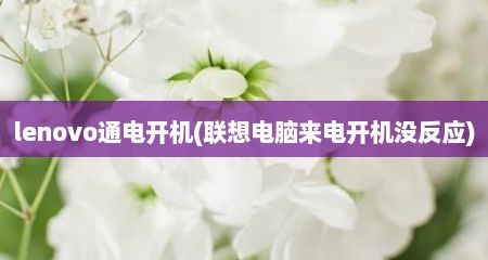 lenovo通电开机(联想电脑来电开机没反应)