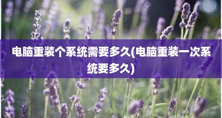 电脑重装个系统需要多久(电脑重装一次系统要多久)