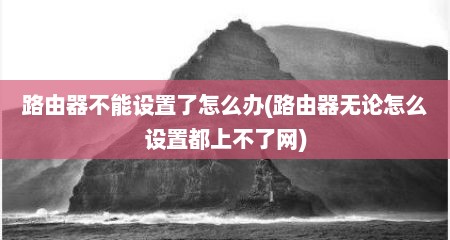 路由器不能设置了怎么办(路由器无论怎么设置都上不了网)