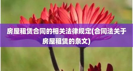 房屋租赁合同的相关法律规定(合同法关于房屋租赁的条文)