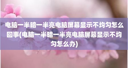 电脑一半暗一半亮电脑屏幕显示不均匀怎么回事(电脑一半暗一半亮电脑屏幕显示不均匀怎么办)