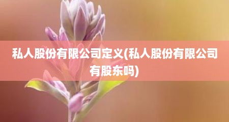 私人股份有限公司定义(私人股份有限公司有股东吗)