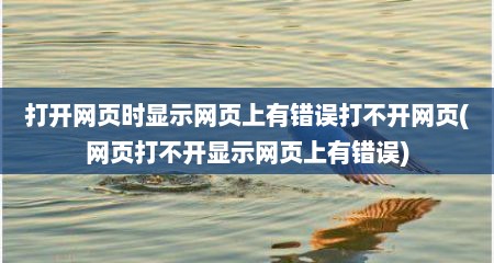 打开网页时显示网页上有错误打不开网页(网页打不开显示网页上有错误)