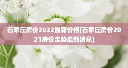 石家庄房价2022最新价格(石家庄房价2021房价走势最新消息)