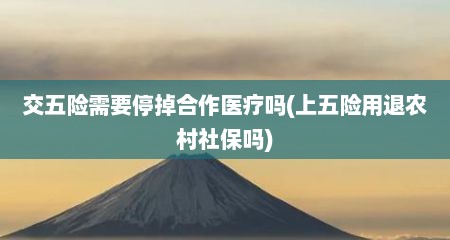 交五险需要停掉合作医疗吗(上五险用退农村社保吗)