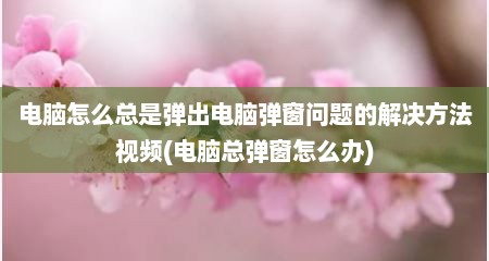 电脑怎么总是弹出电脑弹窗问题的解决方法视频(电脑总弹窗怎么办)