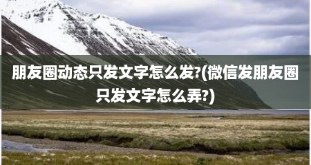 朋友圈动态只发文字怎么发?(微信发朋友圈只发文字怎么弄?)