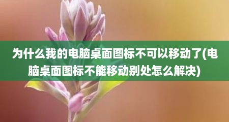 为什么我的电脑桌面图标不可以移动了(电脑桌面图标不能移动别处怎么解决)