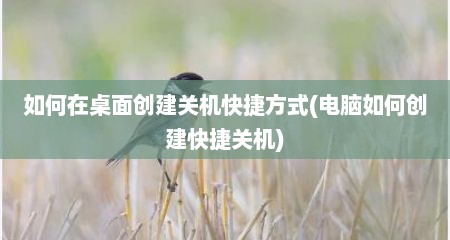 如何在桌面创建关机快捷方式(电脑如何创建快捷关机)