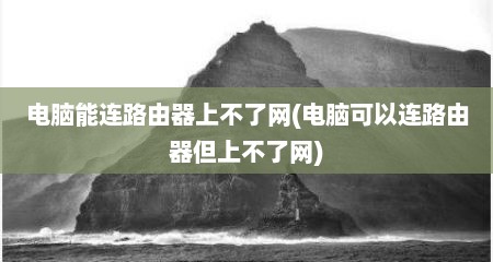 电脑能连路由器上不了网(电脑可以连路由器但上不了网)