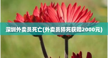 深圳外卖员死亡(外卖员猝死获赔2000元)