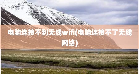 电脑连接不到无线wifi(电脑连接不了无线网络)