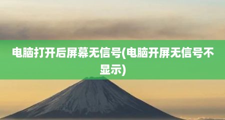 电脑打开后屏幕无信号(电脑开屏无信号不显示)