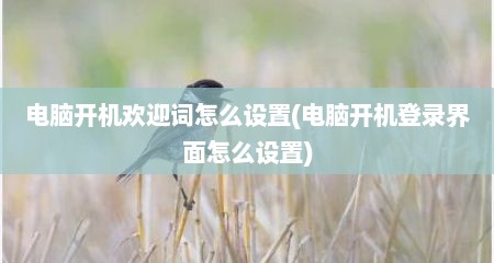 电脑开机欢迎词怎么设置(电脑开机登录界面怎么设置)