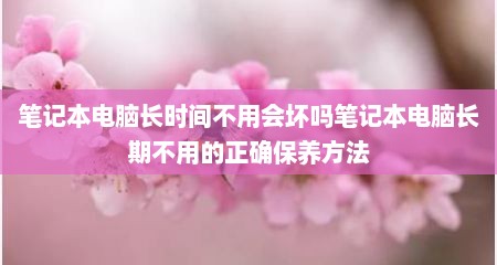 笔记本电脑长时间不用会坏吗笔记本电脑长期不用的正确保养方法